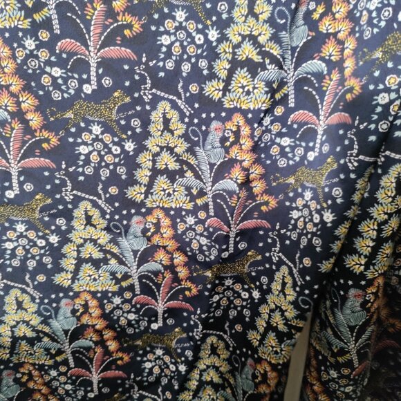 J.Crew Point Sur Jungle Floral Palazzo Pant Size 6 Navy Crepe Wide Leg - Picture 6 of 9